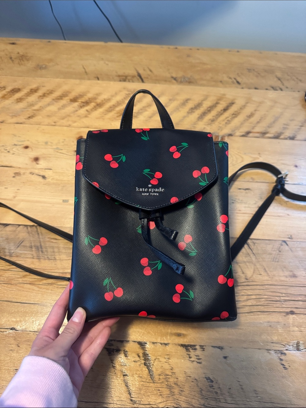 kate spade Black Cherry Print Mini Backpack